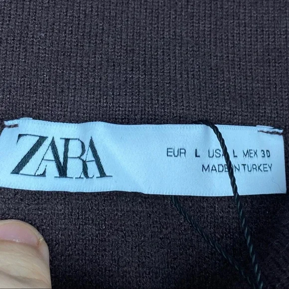 Zara Limited Edition Soft Heavyweight Knit A Line Midi Skirt Dark Brown L